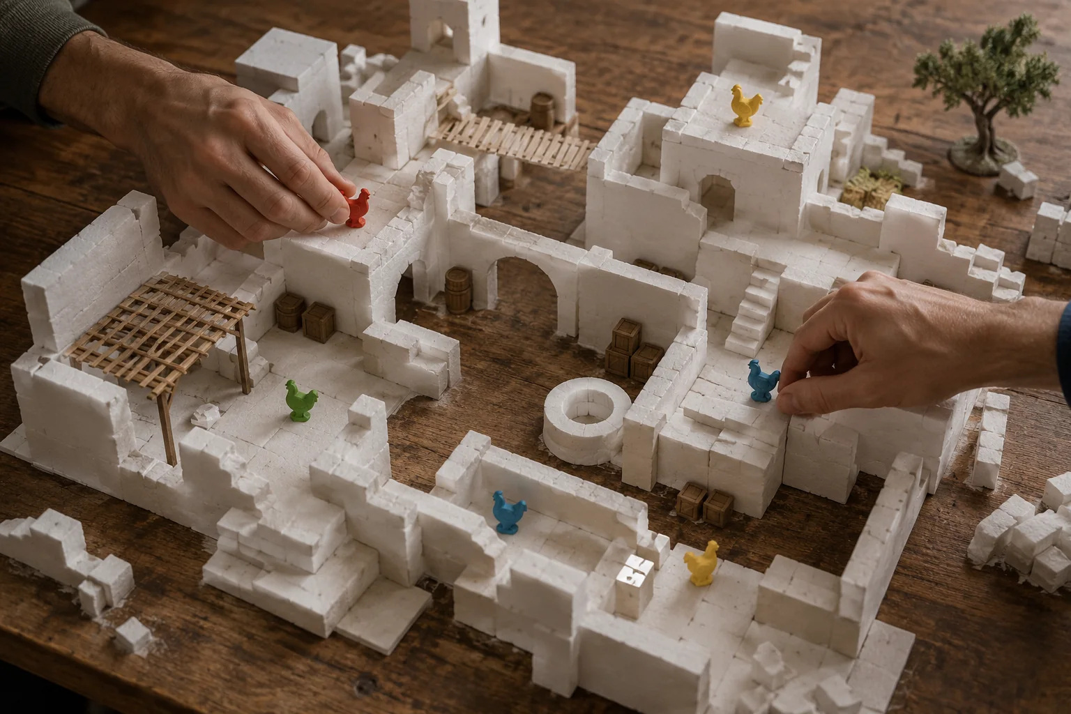 Construção de um modelo de cenário com peças e percursos